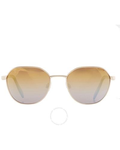 Maui Jim Hukilau Dual Mirror Gold To Silver Geometric Sunglasses Dgs845-16 52 - Metallic