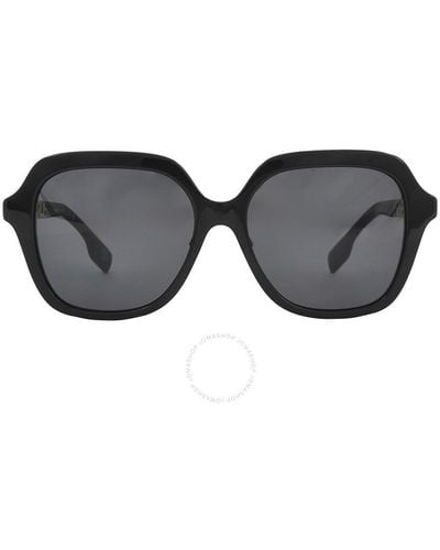 Burberry Joni Dark Gray Square Sunglasses Be4389f 300187 55 - Black