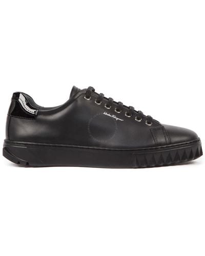 Ferragamo Salvatore Low-top Leather Sneakers - Black