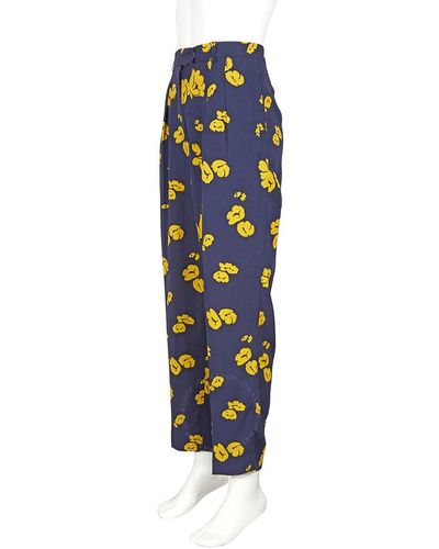 A.P.C. Flower Printed Trousers - Blue