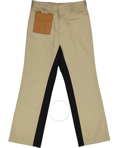 Palm Angels Beige Cotton Trousers - Brown
