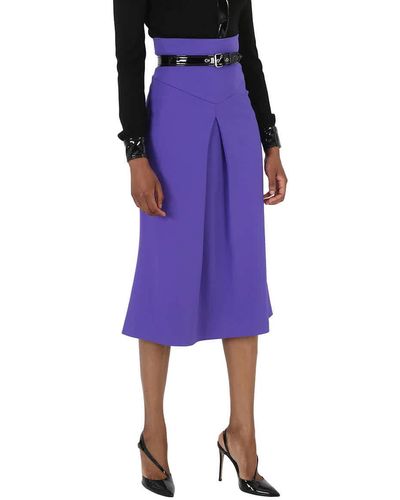 Moschino High Waist Belted Skirt - Purple