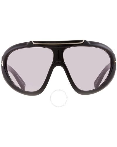 Tom Ford Linden Violet Photchromatic Shield Sunglasses Ft1094 01y 72 - Black
