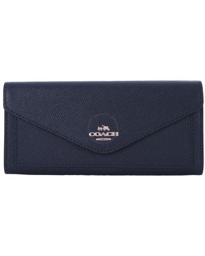 COACH Crossgrain Leather Soft Wallet - Blue
