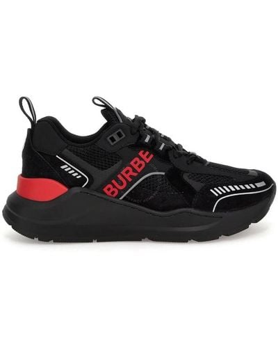 Burberry Sean Panelled Low-top Sneakers - Black