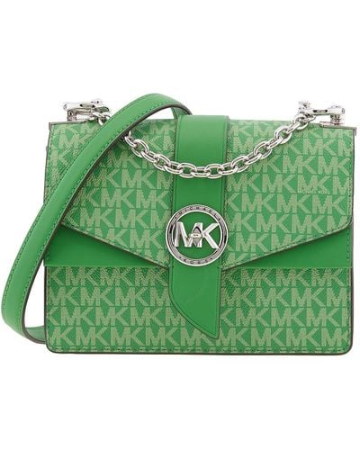 Michael Kors Greenwich Small Logo And Leather Crossbody Bag
