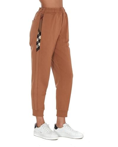 Burberry Larkan Check Panel jogging Trousers - Brown