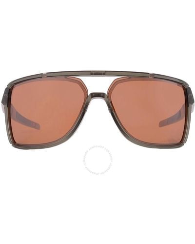Oakley Castel Prizm Tungsten Polarized Rectangular Sunglasses Oo9147 914704 63 - Brown