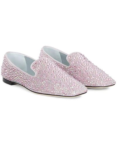 Giuseppe Zanotti Lumineux Crystal-embellished Loafers - Pink