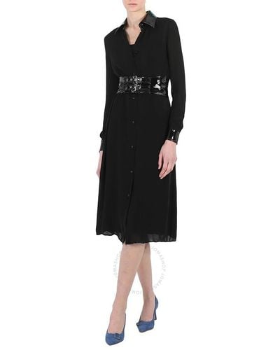 Moschino Long-sleeved Midi Dress - Black