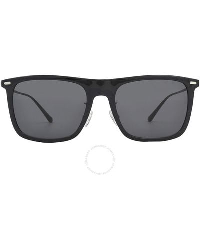 COACH Grey Rectangular Sunglasses Hc8356 500287 56 - Black