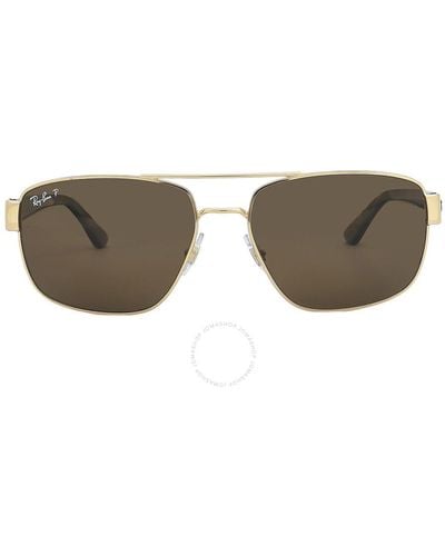 Ray-Ban Polarized Brown Classic Aviator Sunglasses Rb3663 001/57 60