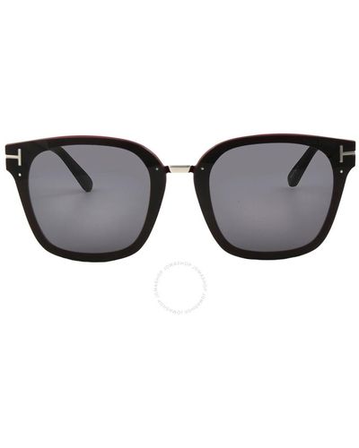 Tom Ford Philippa Smoke Square Sunglasses - Black