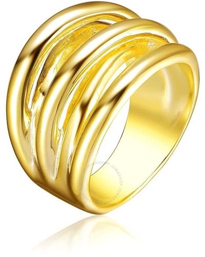 Rachel Glauber Gold Plated Modern Ring - Metallic