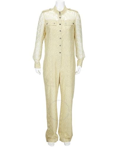 Burberry Floral Lace Jumpsuit - Yellow