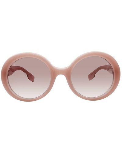 Burberry Ella Brown Gradient Round Sunglasses - Pink