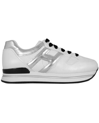 Hogan H222 Lace-up Leather Trainers - White
