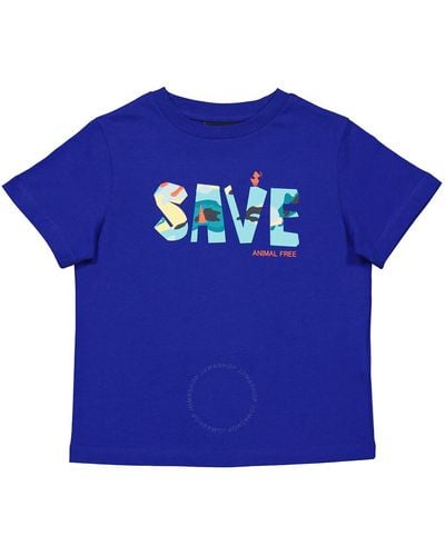 Save The Duck Kids Cyber Haven Logo T-shirt - Blue