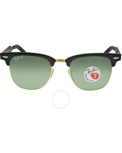 Ray-Ban Clubmaster Aluminum Polarized Green Classic G-15 Sunglasses Rb3507 136/n5 51