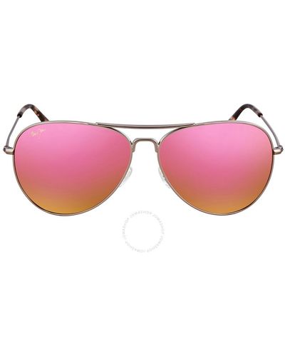 Maui Jim Mavericks Polarized Maui Sunrise Pilot Sunglasses P264-16r 61 - Pink