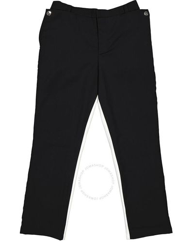 Burberry Logo Two-tone Mohair-blend Track Trousers - Black