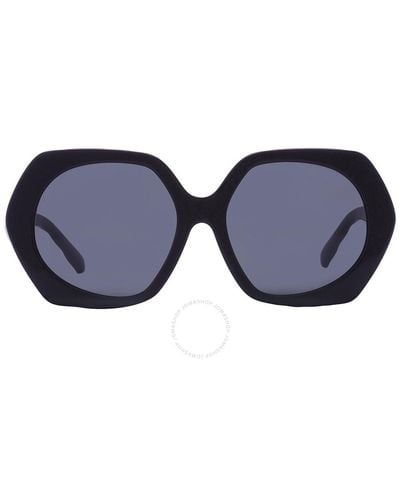 Tory Burch Kira Oversized Geometric Sunglasses - Black
