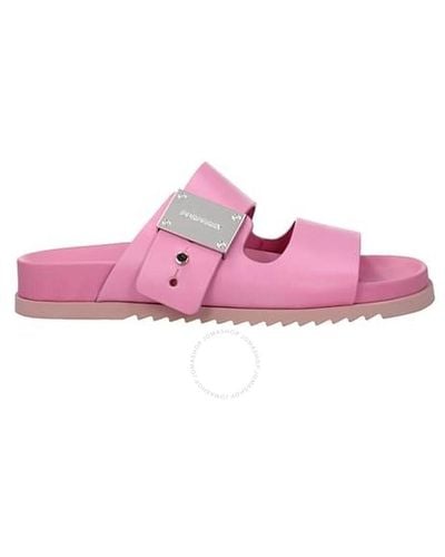 Burberry Primrose Olympia Leather Clogs - Pink