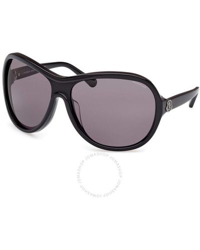 Moncler Smoke Oversized Sunglasses Ml0284 01a 69 - Purple