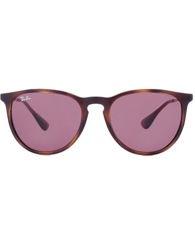 Ray-Ban Rayban Erika Copper Dark Violet Classic Round Sunglasses Rb4171639175 - Brown