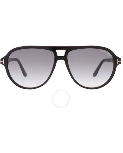Tom Ford Jeffrey Gradient Smoke Pilot Sunglasses Ft0932 01b 59 - Black