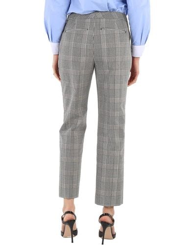 Burberry Emma Check Technical Tailored Trousers - Grey