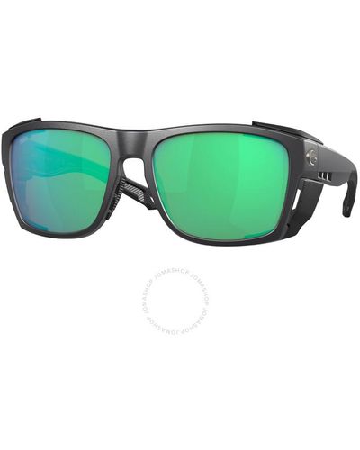 Costa Del Mar King Tide 6 Green Mirror Polarized Glass Wrap Sunglasses 6s9112 911202 58