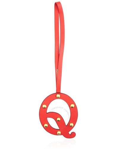 Burberry Letter Q Studded Leather Charm - Red