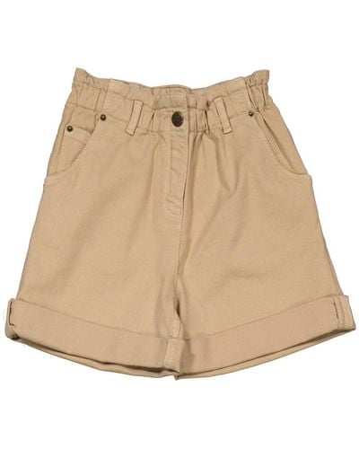 Bonpoint Girls Sable Cathy Stretch Cotton Shorts - Natural