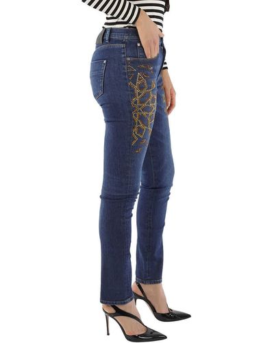 Roberto Cavalli Riad Embroidered Skinny Jeans - Blue