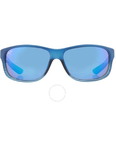Maui Jim Kaiwi Channel Blue Hawaii Wrap Sunglasses B840-03s