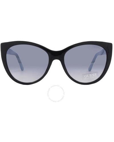 Guess Factory Smoke Gradient Cat Eye Sunglasses Gf6069 01b 57 - Black