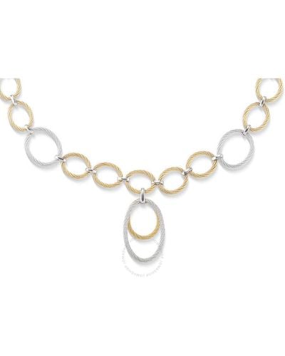 Alor Yellow & Grey Cable Drop Interlock Necklace - Metallic