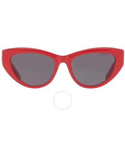 Moncler Modd Smoke Cat Eye Sunglasses Ml0258 66a 53 - Red