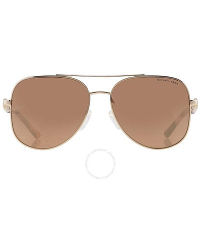 Michael Kors Chianti Gold Mirror Pilot Sunglasses Mk1121 10147p 58 - Brown
