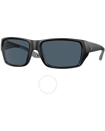Costa Del Mar Tailfin Grey Polarized Polycarbonate Rectangular Sunglasses 6s9113 911306 60 - Blue