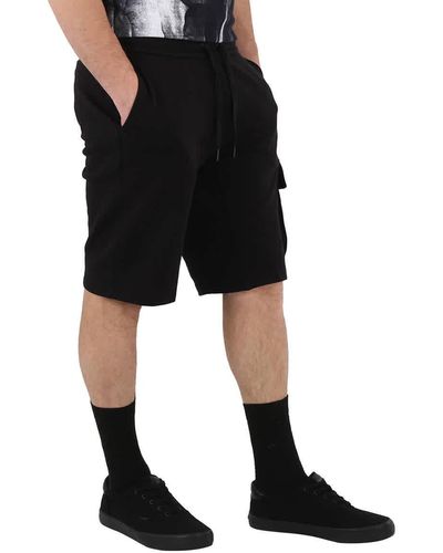 Calvin Klein Cotton Terry Monogram Badge Sweat Shorts - Black