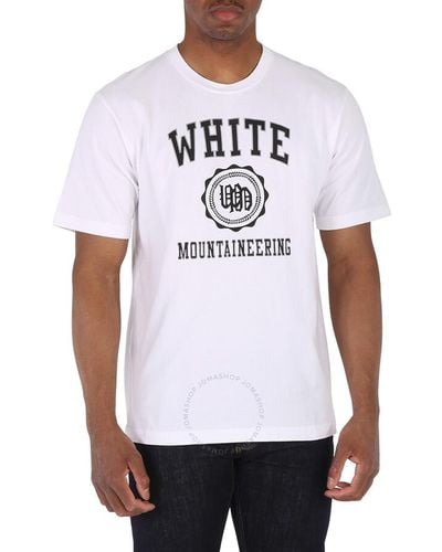 White Mountaineering Mountaineering Short Sleeve College Logo Print T-shirt - White