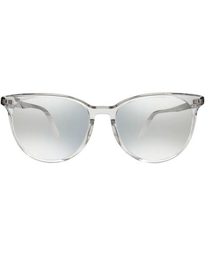 Moncler Silver Oval Sunglasses - Grey