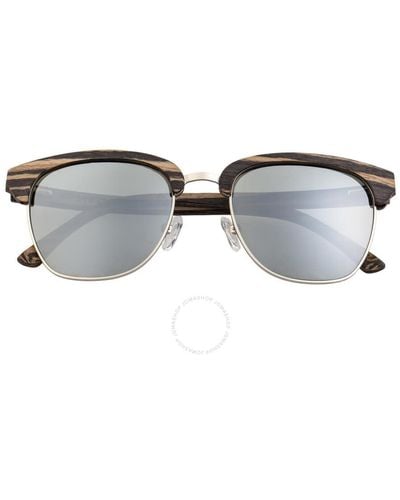 Earth Sassel Mirror Coating Browline Sunglasses - Gray