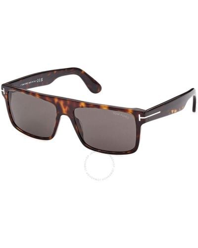 Tom Ford Philippe Smoke Rectangular Sunglasses Ft0999 52a 58 - Multicolor
