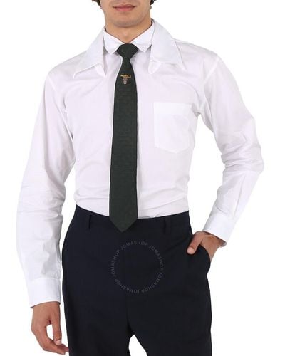 Ferragamo Jacquard Silk Twill Tie - White