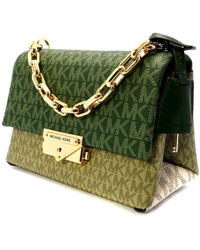 Michael Kors Green Color Leather Ava Crossbody Bag