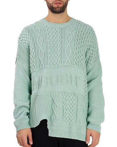 Ambush Lily Patchwork Knit Crewneck Sweater - Green