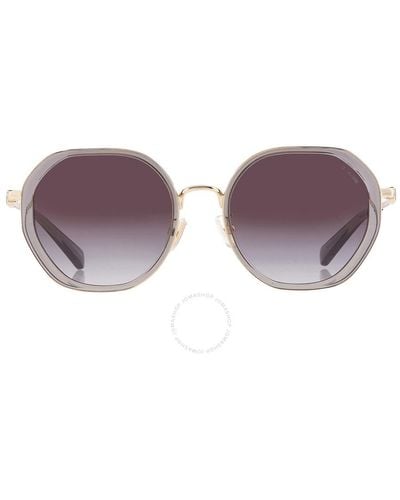 COACH Gray Gradient Geometric Sunglasses Hc7141 90058g 54 - Purple